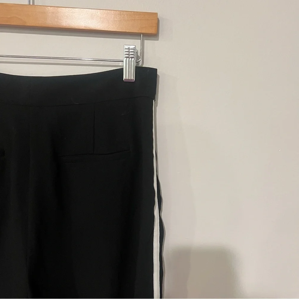 Jason Wu Black Wide Leg Side Stripe Trousers